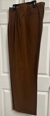 IL Canto Vintage Wool Skin Twill Brown Dress Pants Men's Size W44 x 33.5”